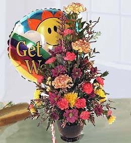 Get Well Soon Bouquet Mylar Balloon Included Flower Arrangements In 