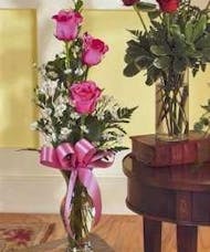 Vase of 3 Pink Roses